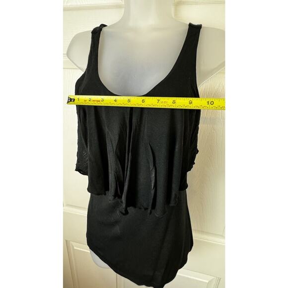 Ann Taylor LOFT Black Ruffle Tank Top coquettish XS , 49-48 - Picture 7 of 15